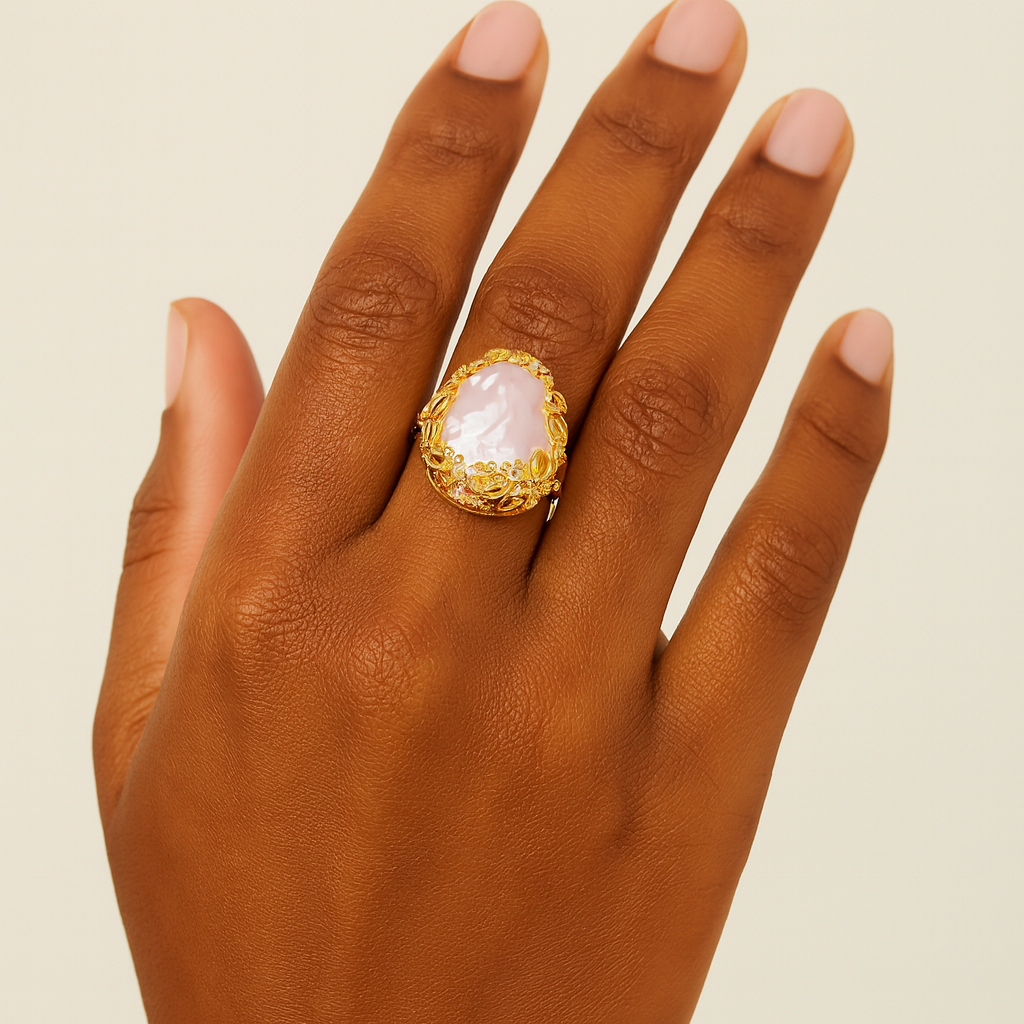 Baroque Pearl Crown Ring